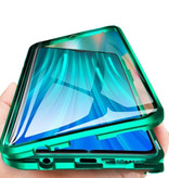 Stuff Certified® Xiaomi Mi A3 Lite Magnetic 360 ° Case with Tempered Glass - Full Body Cover Case + Screen Protector Green