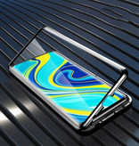 Stuff Certified® Xiaomi Redmi 9C Magnetisches 360 ° -Gehäuse mit gehärtetem Glas - Ganzkörperabdeckung + Displayschutzfolie Schwarz