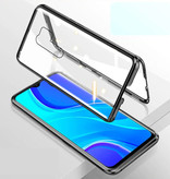 Stuff Certified® Xiaomi Redmi Note 9 Magnetic 360 ° Case with Tempered Glass - Full Body Cover Case + Screen Protector Black