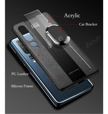 Aveuri Xiaomi Redmi 9 Leather Case - Magnetic Case Cover Cas TPU Blue + Kickstand