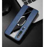 Aveuri Xiaomi Mi A3 Leren Hoesje  - Magnetische Case Cover Cas TPU Blauw + Kickstand
