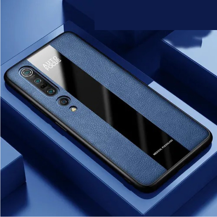 Skórzane etui Xiaomi Mi Note 10 Lite - Magnetic Case Cover Cas Blue + Kickstand