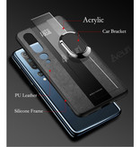 Aveuri Xiaomi Mi Note 10 Lite Leren Hoesje  - Magnetische Case Cover Cas TPU Blauw + Kickstand