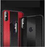 Aveuri Custodia in pelle Xiaomi Redmi Note 7 Pro - Custodia magnetica Cover in TPU rosso + cavalletto