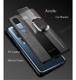 Aveuri Xiaomi Mi 8 Leren Hoesje  - Magnetische Case Cover Cas TPU Rood + Kickstand