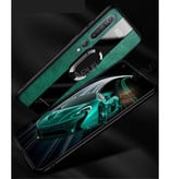 Aveuri Skórzane etui Xiaomi Redmi Note 8 - magnetyczne etui pokrowiec Cas TPU Red + podpórka