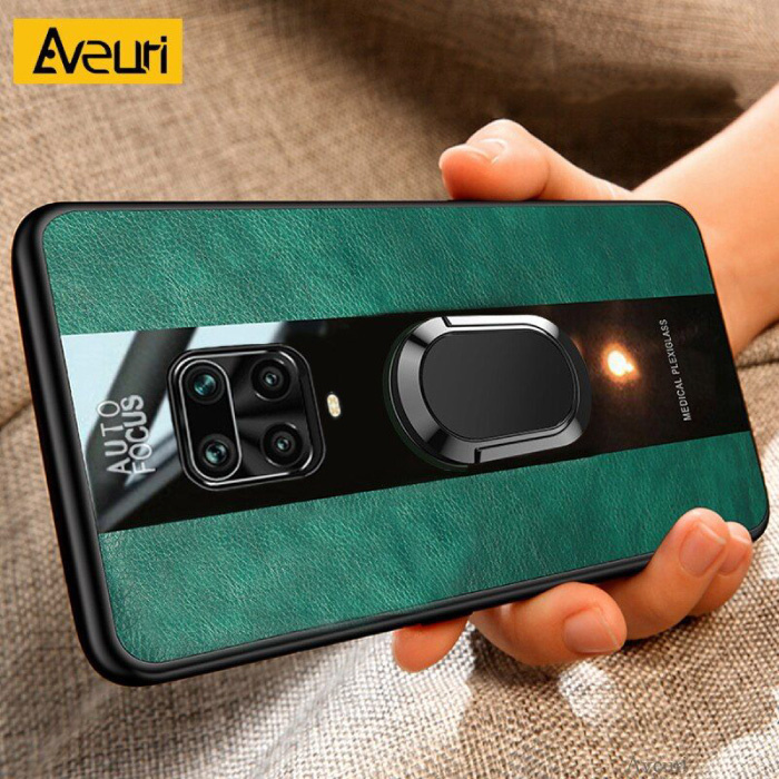 Aveuri Housse en cuir Xiaomi Redmi K30 Pro - Housse magnétique Cas TPU Vert + Béquille
