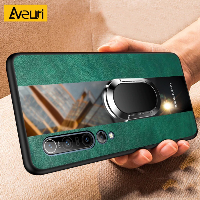 Aveuri Funda de cuero Xiaomi Redmi Note 9 Pro Max - Funda magnética Cas TPU Verde + Pata de cabra
