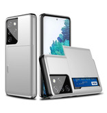 VRSDES Samsung Galaxy M30S - Custodia con coperchio per slot per scheda a portafoglio Business White