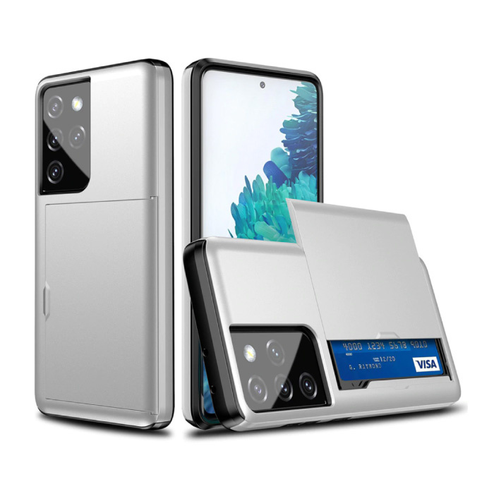Samsung Galaxy M30S - Funda con ranura para tarjeta tipo cartera Funda Business White