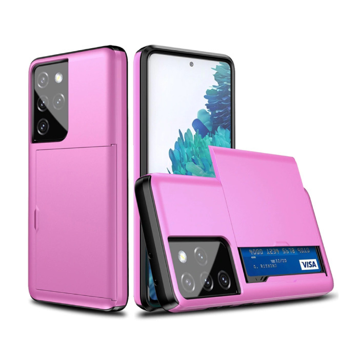 Samsung Galaxy S9 Plus - Wallet Card Slot Cover Case Case Business Purple