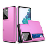 VRSDES Samsung Galaxy M30 - Funda con ranura para tarjeta tipo cartera Funda Business Purple