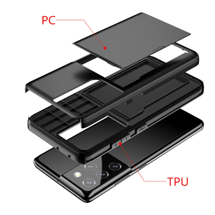 Samsung Galaxy S21 Ultra Slot Kart Portfel Pokrywa Case Business Case Stuff Enough