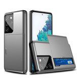 VRSDES Samsung Galaxy S21 Plus - Wallet Card Slot Cover Case Hoesje Business Grijs