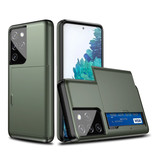 VRSDES Samsung Galaxy S21 Plus - Etui portefeuille avec fente pour carte Business Vert foncé