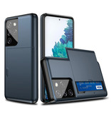 VRSDES Samsung Galaxy Note 10 Plus - Custodia a portafoglio con copertura per slot per schede Business Blue