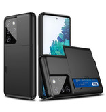 VRSDES Samsung Galaxy M30S - Custodia con coperchio per slot per scheda a portafoglio Business nera