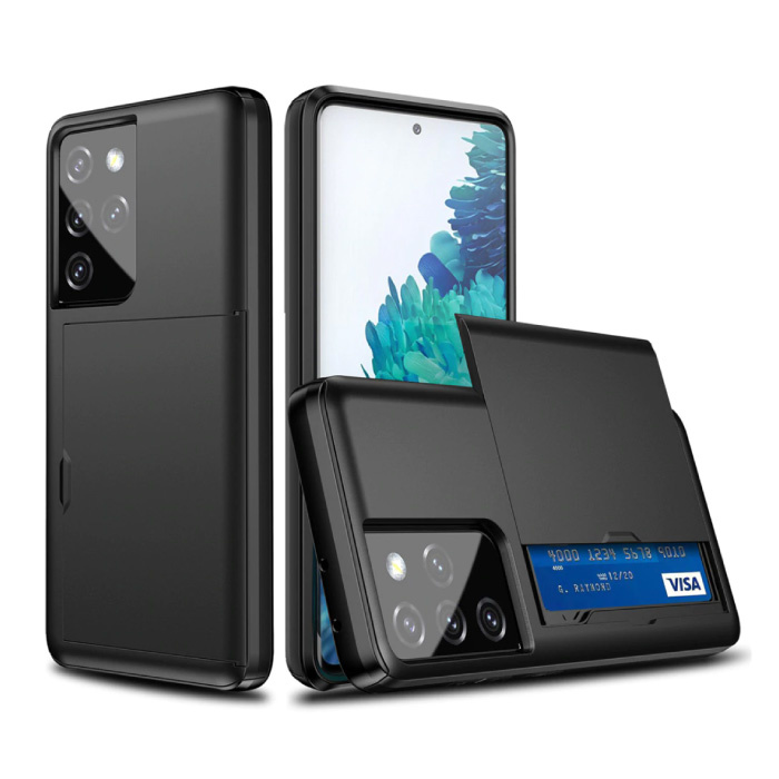 Samsung Galaxy M30S - Custodia con coperchio per slot per scheda a portafoglio Business nera