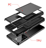 VRSDES Samsung Galaxy Note 20 - Custodia con coperchio per slot per scheda a portafoglio Business nera