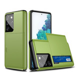 VRSDES Samsung Galaxy A8 - Wallet Card Slot Cover Case Case Business Green