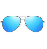 Barcur Vintage Shades Sonnenbrille - Pilotbrille aus Edelstahllegierung mit UV400 und Polarisationsfilter für Herren - Blau