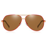Barcur Vintage Shades Zonnebril - Roestvrij Staal Legering Pilotenbril met UV400 en Polarisatie Filter voor Mannen - Bruin