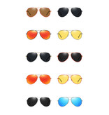 Barcur Okulary przeciwsłoneczne Vintage Shades - Gogle pilotowe ze stopu stali nierdzewnej z filtrem UV400 i polaryzacją dla mężczyzn - czarno-czerwone