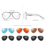 Barcur Vintage Shades Zonnebril - Roestvrij Staal Legering Pilotenbril met UV400 en Polarisatie Filter voor Mannen - Zwart-Rood