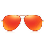 Barcur Okulary przeciwsłoneczne Vintage Shades - Gogle pilotowe ze stopu stali nierdzewnej z UV400 i filtrem polaryzacyjnym dla mężczyzn - pomarańczowo-czerwone