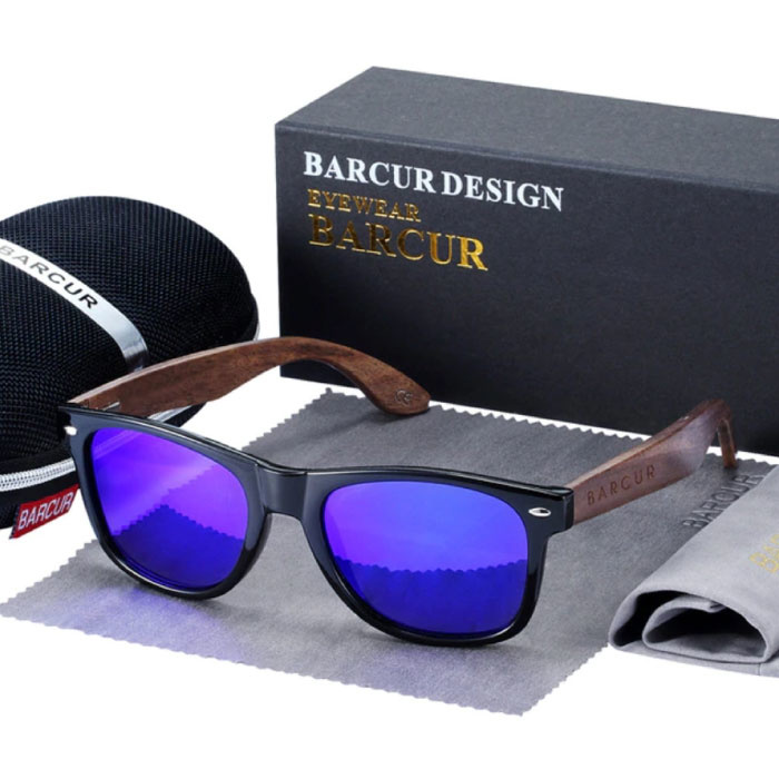 Occhiali da sole in legno di noce - Protezione UV400 e filtro polarizzatore per uomo e donna - Viola