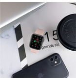 Stuff Certified® Pasek silikonowy do zegarka iWatch 42 mm / 44 mm (średni) - Bransoletka Pasek Pasek na rękę Pasek do zegarka Szary