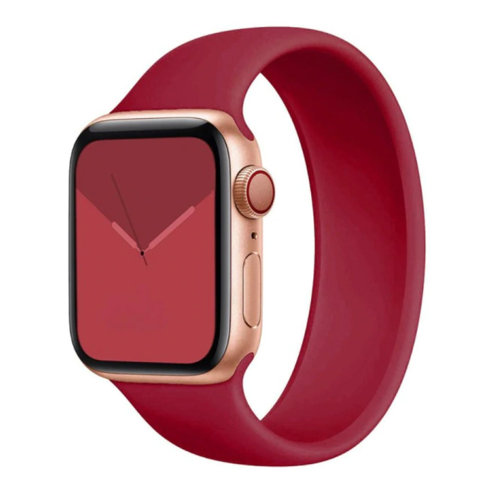 Siliconen Bandje voor iWatch 42mm / 44mm  (Large) - Armband Strap Polsband Horlogeband Donkerrood