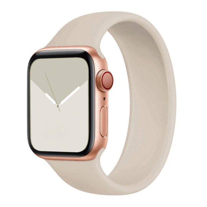 Stuff Certified® Pasek silikonowy do zegarka iWatch 42 mm / 44 mm (średni) - Bransoletka Pasek Pasek na rękę Pasek do zegarka Beżowy