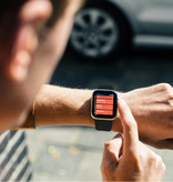 Stuff Certified® Silikonowy pasek do zegarka iWatch 42 mm / 44 mm (średni mały) - Bransoletka Pasek Pasek na rękę Pasek do zegarka Czarny