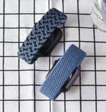 Stuff Certified® Cinturino in nylon intrecciato per iWatch 42 mm / 44 mm (medio) - Cinturino cinturino cinturino cinturino nero-bianco