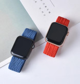 Stuff Certified® Gevlochten Nylon Bandje voor iWatch 42mm / 44mm  (Medium) - Armband Strap Polsband Horlogeband Groen