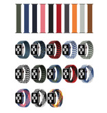 Stuff Certified® Gevlochten Nylon Bandje voor iWatch 42mm / 44mm  (Extra Small) - Armband Strap Polsband Horlogeband Blauw-Roze