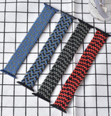Stuff Certified® Braided Nylon Strap for iWatch 42mm / 44mm (Small) - Bracelet Strap Wristband Watchband White-Blue