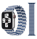 Stuff Certified® Braided Nylon Strap for iWatch 42mm / 44mm (Large) - Bracelet Strap Wristband Watchband White-Blue