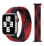 Stuff Certified® Gevlochten Nylon Bandje voor iWatch 42mm / 44mm  (Medium) - Armband Strap Polsband Horlogeband Zwart-Rood