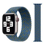 Stuff Certified® Gevlochten Nylon Bandje voor iWatch 42mm / 44mm  (Large) - Armband Strap Polsband Horlogeband Blauw-Groen