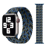 Stuff Certified® Bracelet en nylon tressé pour iWatch 42 mm / 44 mm (grand) - Bracelet Bracelet Bracelet de montre noir-vert-bleu