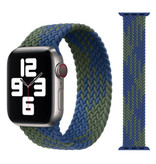 Stuff Certified® Gevlochten Nylon Bandje voor iWatch 42mm / 44mm  (Medium) - Armband Strap Polsband Horlogeband Blauw-Groen