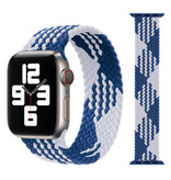 Stuff Certified® Braided Nylon Strap for iWatch 42mm / 44mm (Large) - Bracelet Strap Wristband Watchband White-Blue