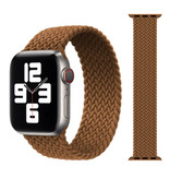 Stuff Certified® Pleciony pasek nylonowy do zegarka iWatch 42 mm / 44 mm (mały) - Bransoletka Pasek Opaska na rękę Pasek do zegarka Brązowy