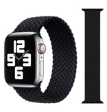 Stuff Certified® Pleciony pasek nylonowy do zegarka iWatch 42 mm / 44 mm (duży) - Bransoletka Pasek Pasek na rękę Pasek do zegarka Czarny