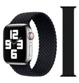 Stuff Certified® Gevlochten Nylon Bandje voor iWatch 42mm / 44mm  (Medium) - Armband Strap Polsband Horlogeband Zwart