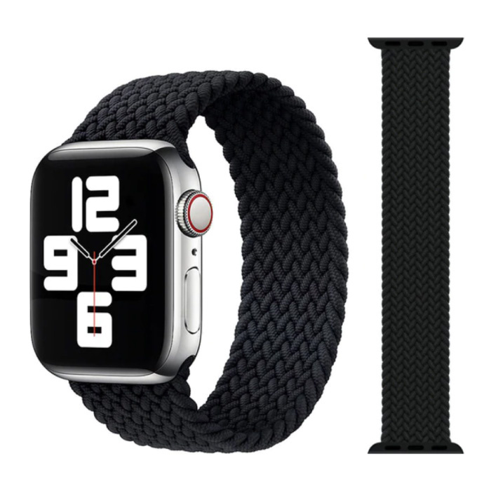 Braided Nylon Strap for iWatch 38mm / 40mm (Medium) - Bracelet Strap Wristband Watchband Black