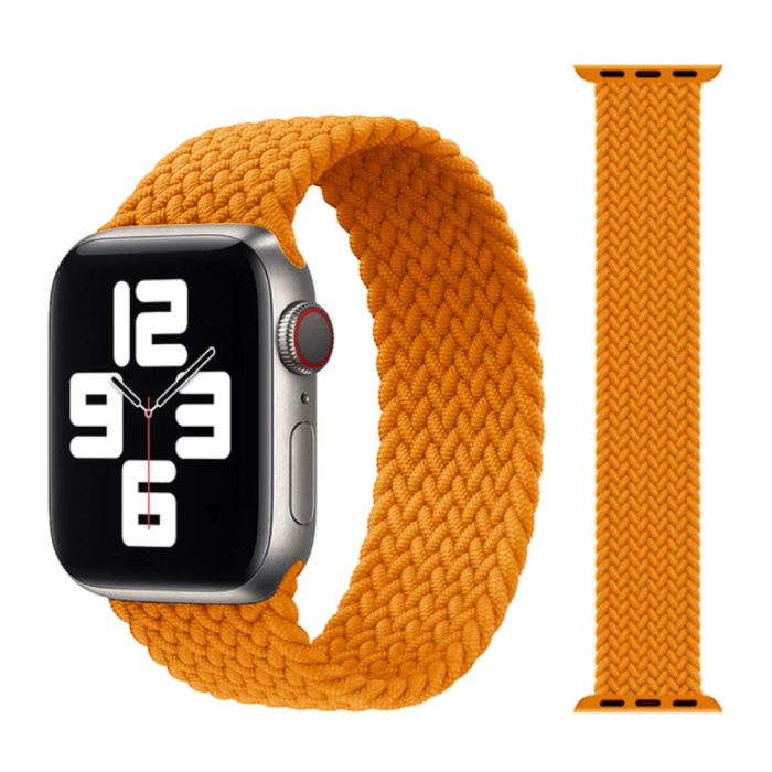 Gevlochten Nylon Bandje voor iWatch 42mm / 44mm  (Large) - Armband Strap Polsband Horlogeband Oranje