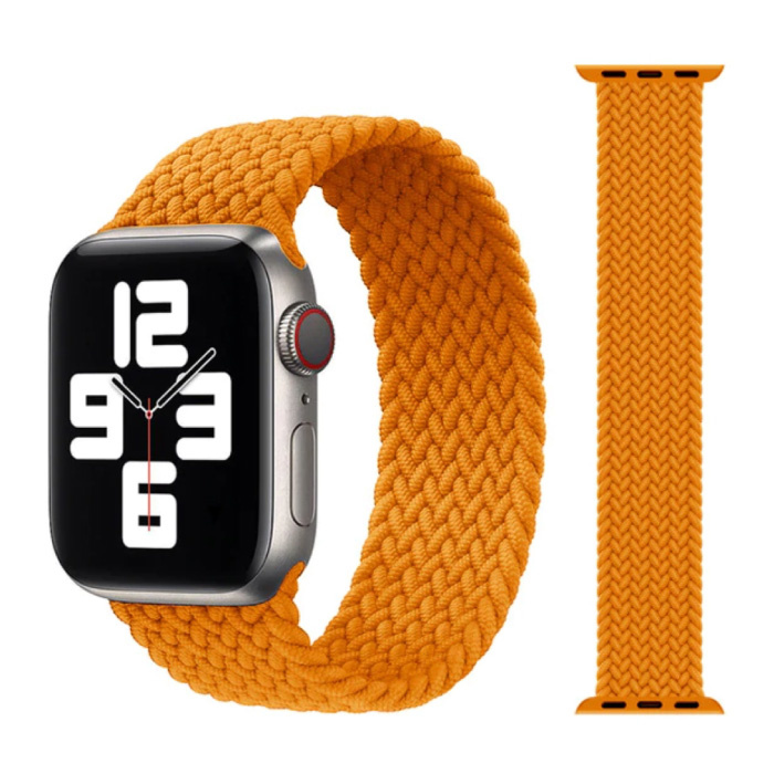 Stuff Certified® Gevlochten Nylon Bandje voor iWatch 42mm / 44mm  (Large) - Armband Strap Polsband Horlogeband Oranje